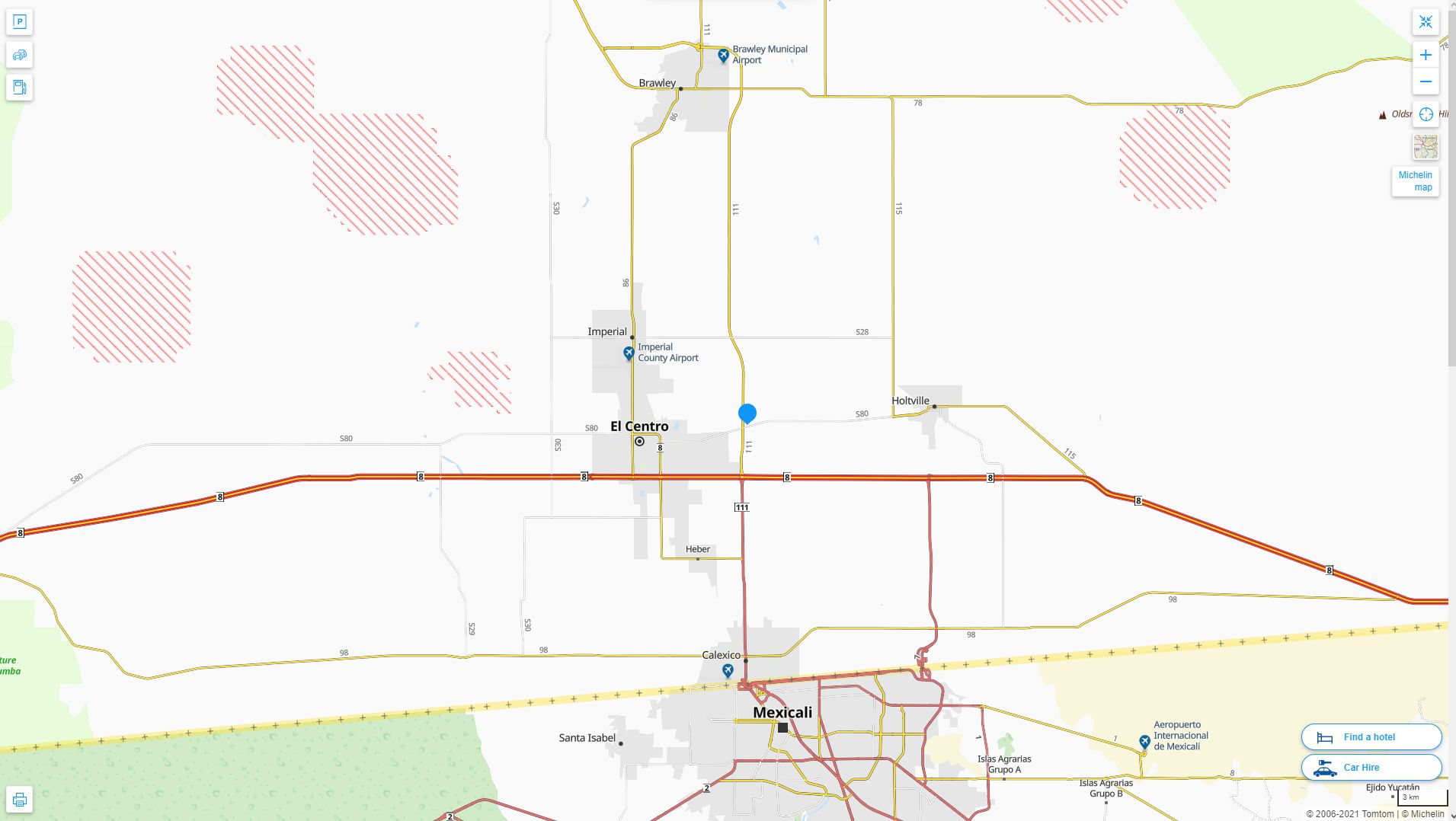 Anza California Highway and Road Map